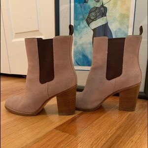 Cole Haan Suede booties in soft beige. Size 6